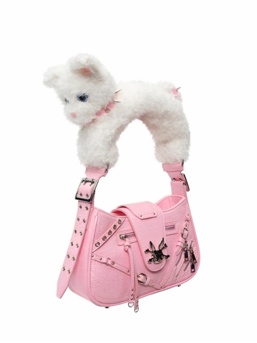 CFIERCE Fleecy Cat Bag Pink Shoulder bag